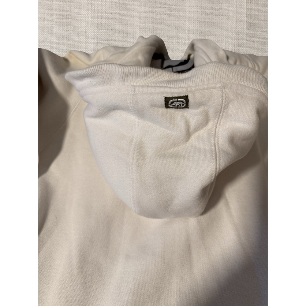 Ecko Unltd Vintage Full Zip Hoodie Sweatshirt Mens Large Ivory Streetwear - Picture 7 of 8